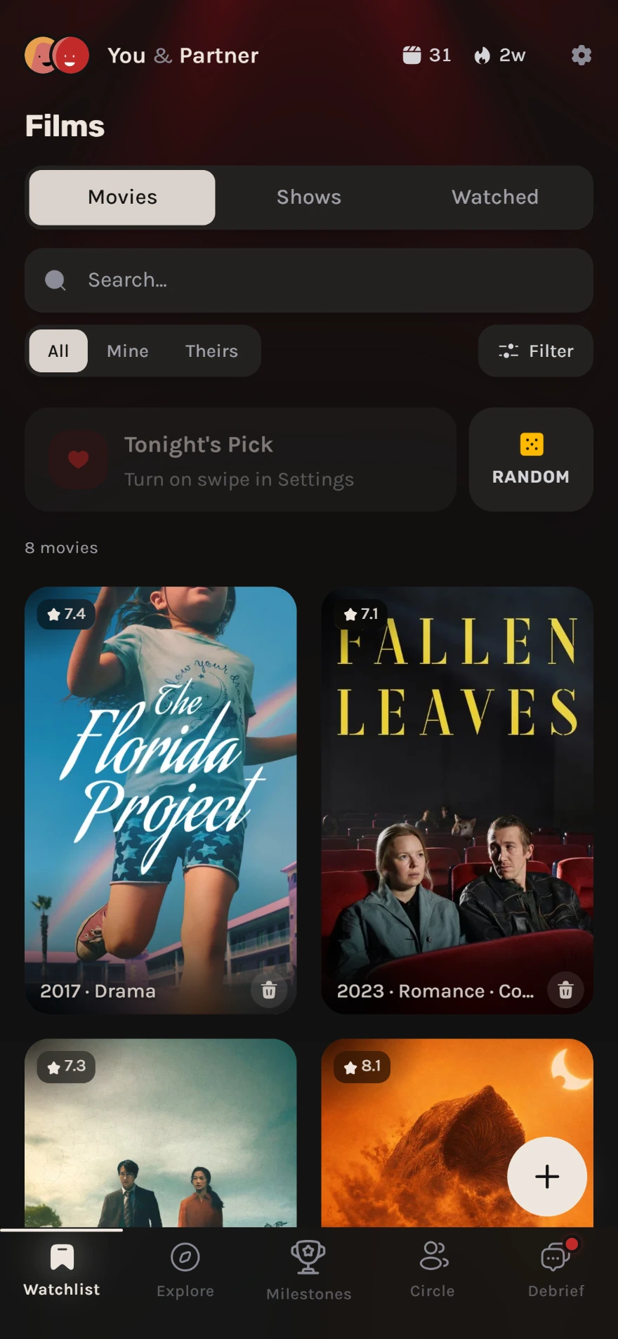 Twonight watchlist: the films you and your partner saved to watch